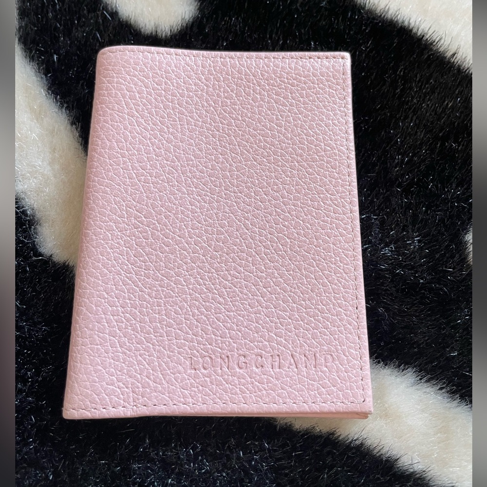 Longchamp Pink Pebbled Leather ID/Card Holder